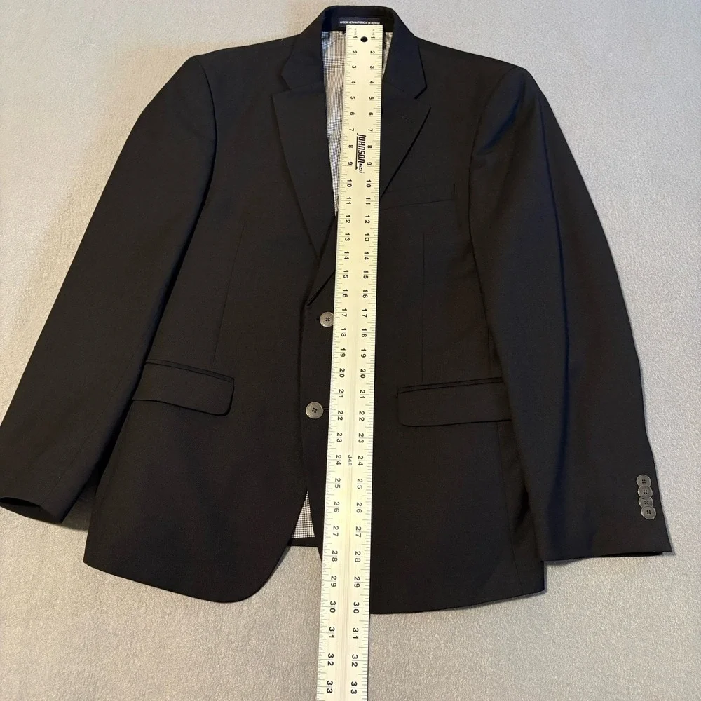 Tommy Hilfiger Sport Coat 40S Black Wool Blend Performance Stretch Modern Blazer